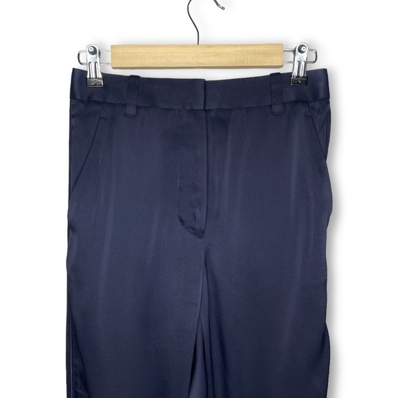 3.1 Phillip Lim High Rise Satin Jogger Pant Navy Blue Side Panel Tailored Size 2 - Picture 6 of 16